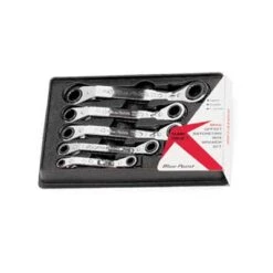BluePoint RBYAM605, 5PC, Offset Reversible Ratcheting Box Wrench Set (7–17MM)