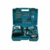 Makita DHP453RFX4, 2 X 18V 3.0AH LI-ION Cordless Hammer Drill Driver W/ 74PC Accessories